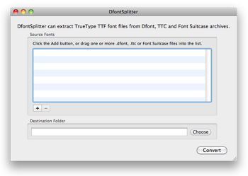 Screenshot of DfontSplitter for Mac